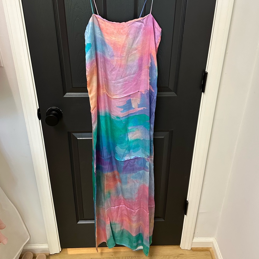 NWT - Yllw the Label - Cindy Maxi Shift Dress — Watercolor - Size XS